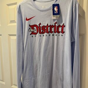 NWT - Men’s Nike NBA Sky Blue long sleeve T-shirt with Washington Wizards logo